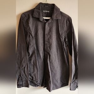 Black Express shirt with white pinstripes medium